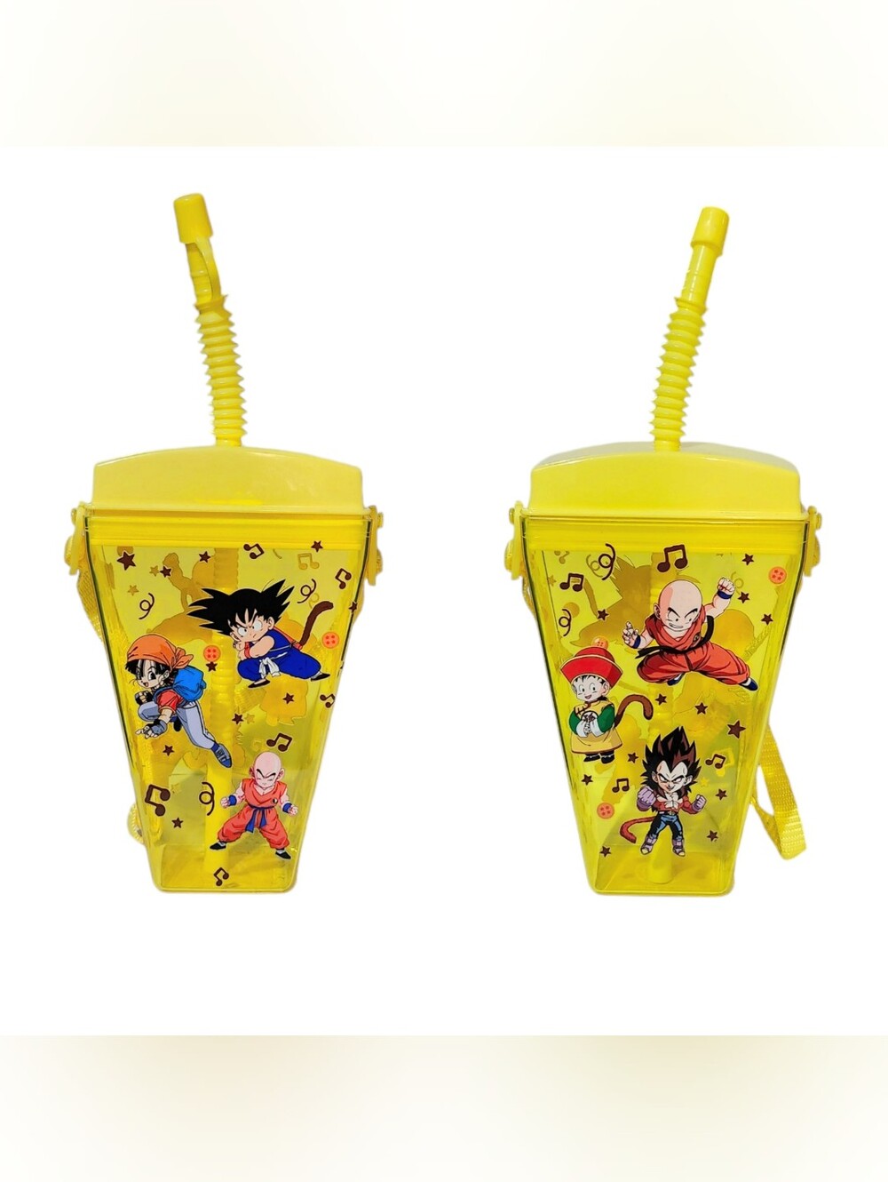 Dragon Ball Z Kids Yellow Plastic Portable Water Bottle 16oz